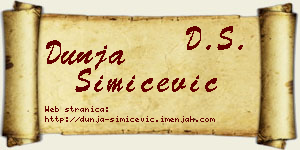 Dunja Simićević vizit kartica